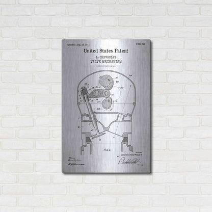 Luxe Metal Art 'Valve Mechanism Blueprint Patent White' Acrylic Glass Wall Art,24x36