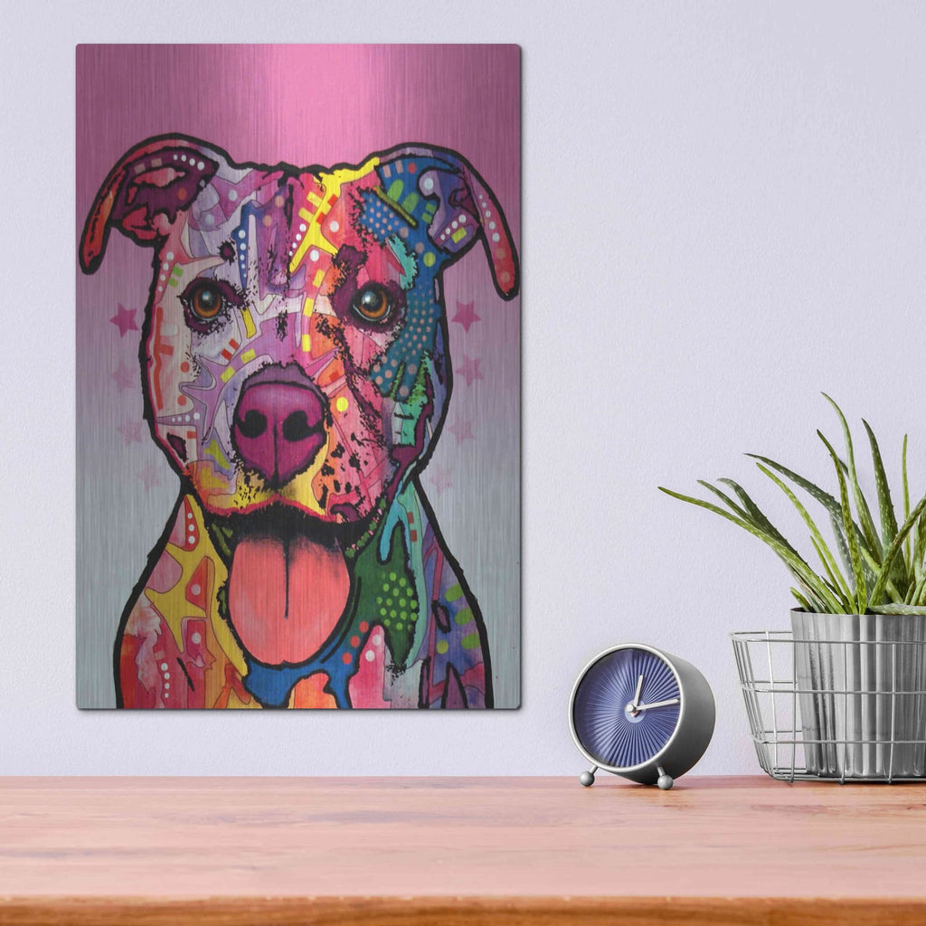 'Cherish The Pitbull' by Dean Russo – Metal Wall Art, 12x16 room view