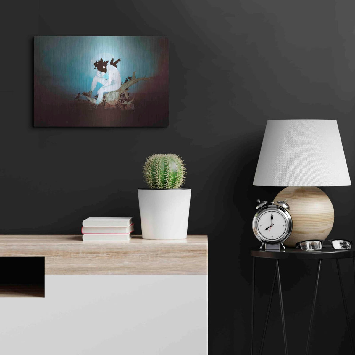 'Black Lake' by Mario Sanchez Nevado – Metal Wall Art, 24x16 room view
