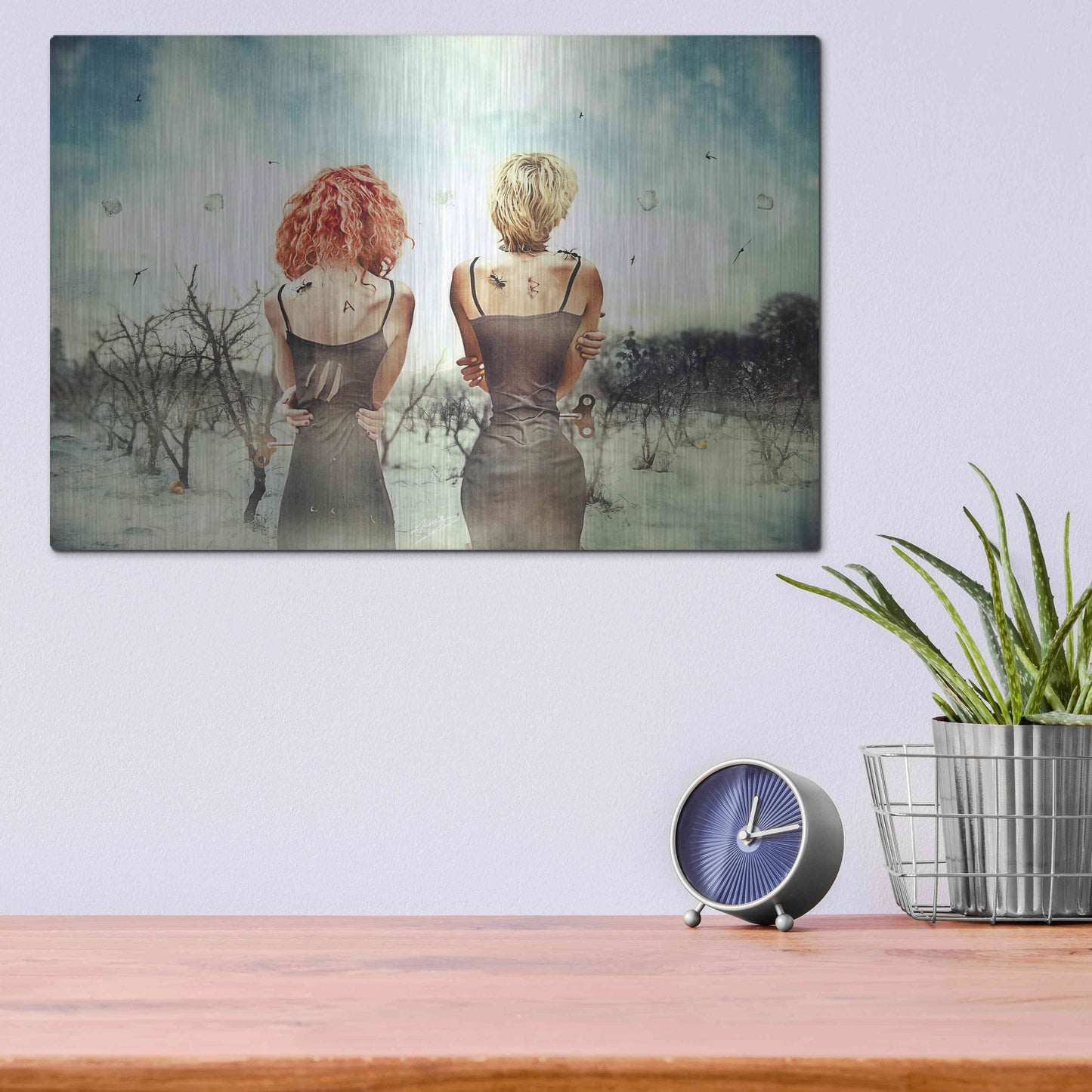 Luxe Metal Art 'Conversation' by Mario Sanchez Nevado, Metal Wall Art,16x12