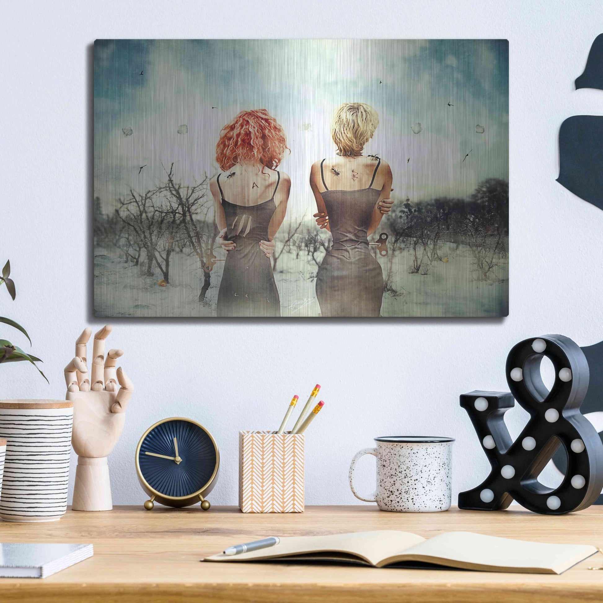 Luxe Metal Art 'Conversation' by Mario Sanchez Nevado, Metal Wall Art,16x12