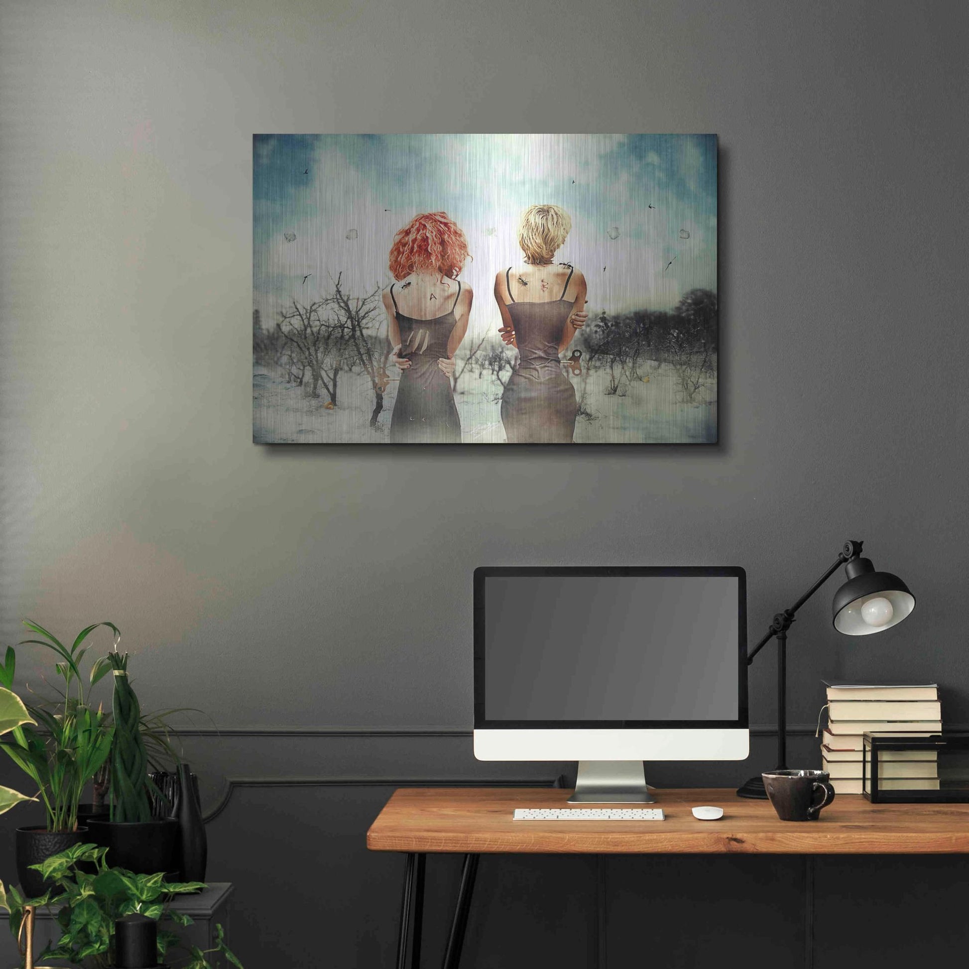 Luxe Metal Art 'Conversation' by Mario Sanchez Nevado, Metal Wall Art,36x24