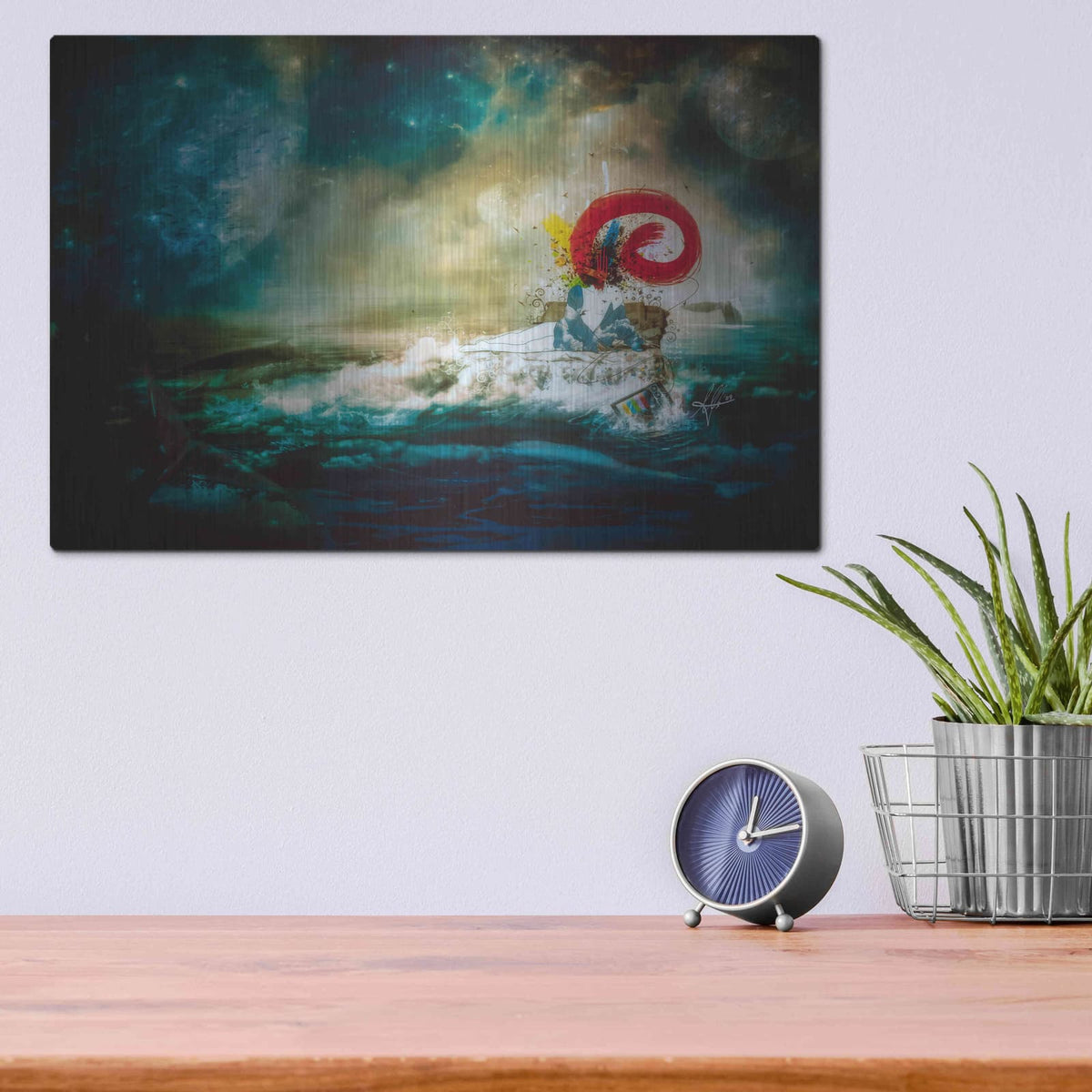'El Transito De Las Ballenas' by Mario Sanchez Nevado – Metal Wall Art, 16x12 room view