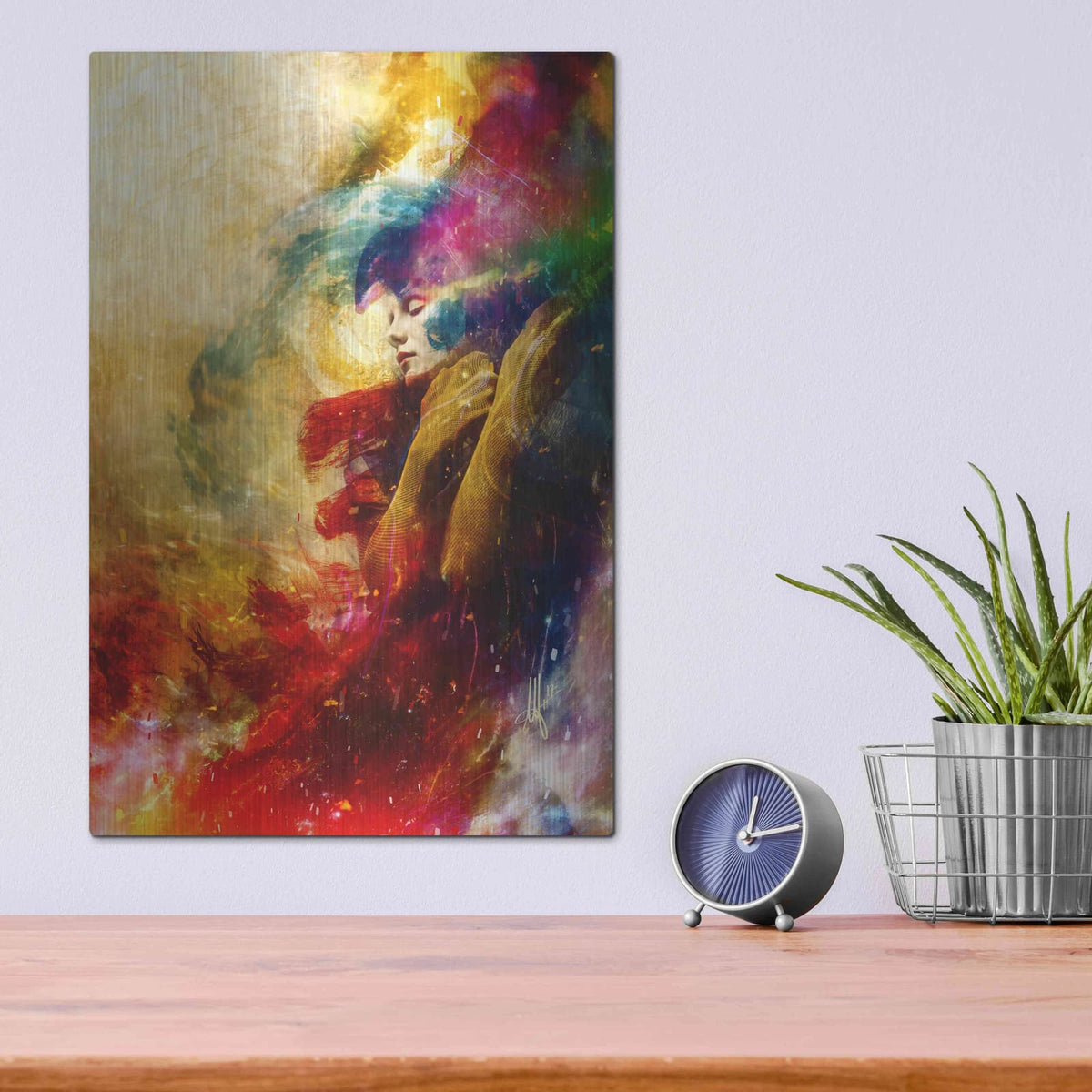 'Golden Gloom' by Mario Sanchez Nevado – Metal Wall Art, 12x16 room view