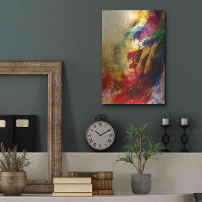 Luxe Metal Art 'Golden Gloom' by Mario Sanchez Nevado, Metal Wall Art,12x16