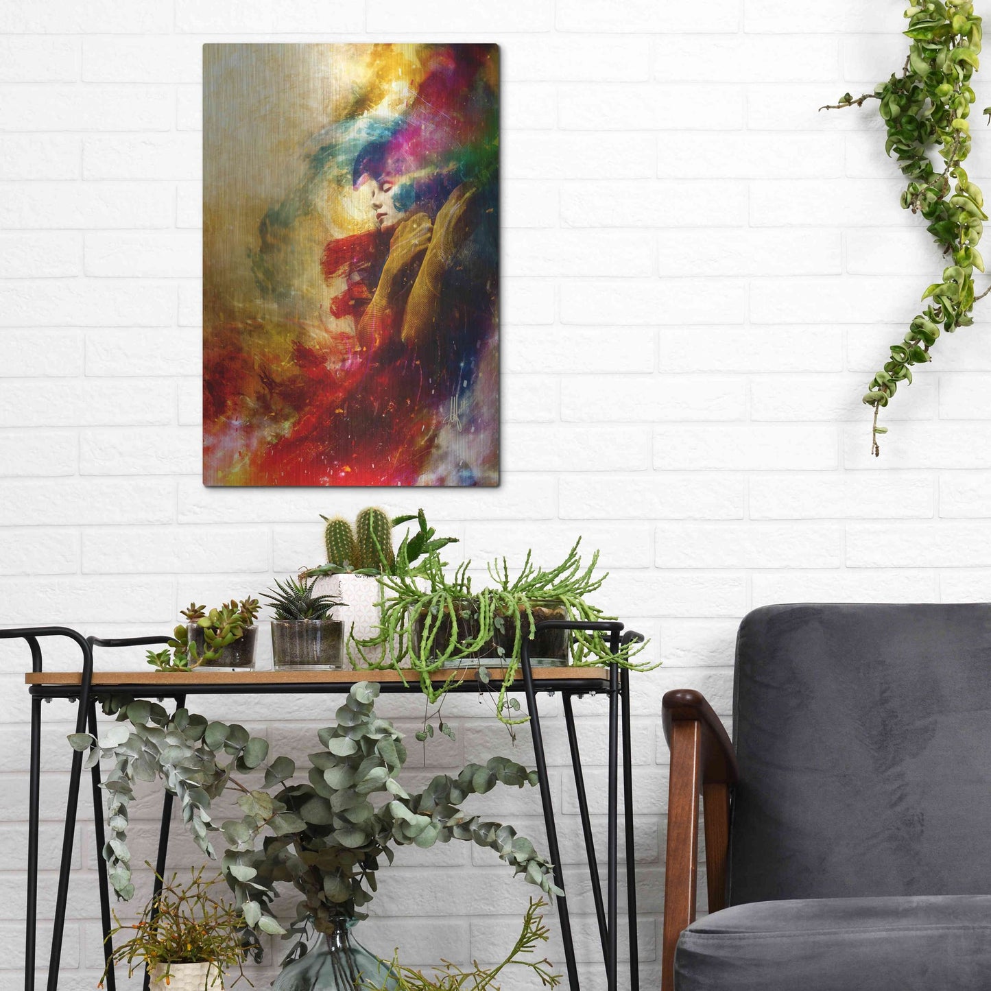 Luxe Metal Art 'Golden Gloom' by Mario Sanchez Nevado, Metal Wall Art,12x16