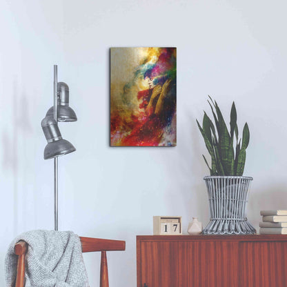 Luxe Metal Art 'Golden Gloom' by Mario Sanchez Nevado, Metal Wall Art,16x24