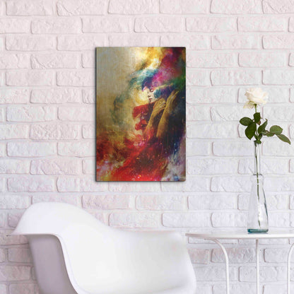 Luxe Metal Art 'Golden Gloom' by Mario Sanchez Nevado, Metal Wall Art,16x24