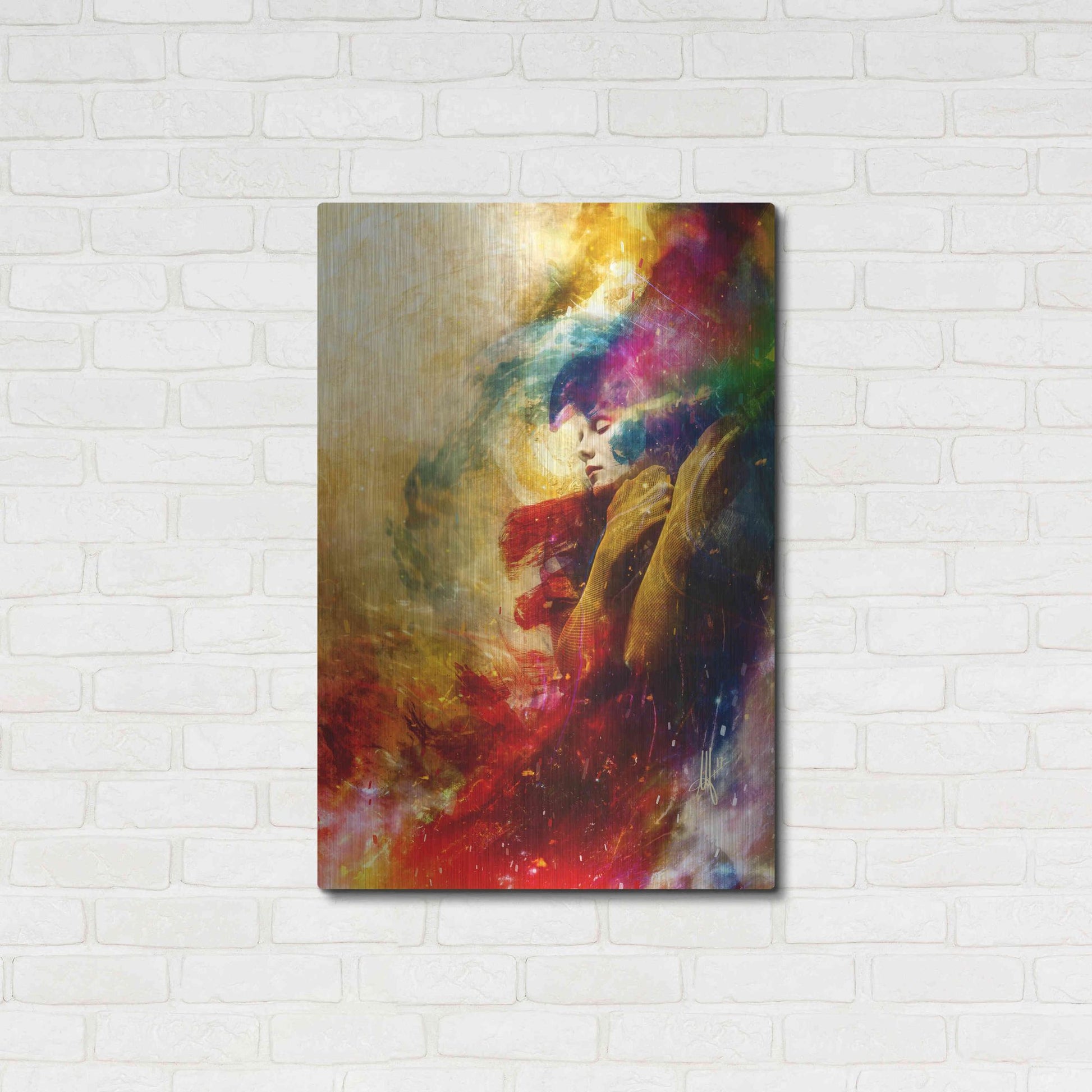 Luxe Metal Art 'Golden Gloom' by Mario Sanchez Nevado, Metal Wall Art,24x36