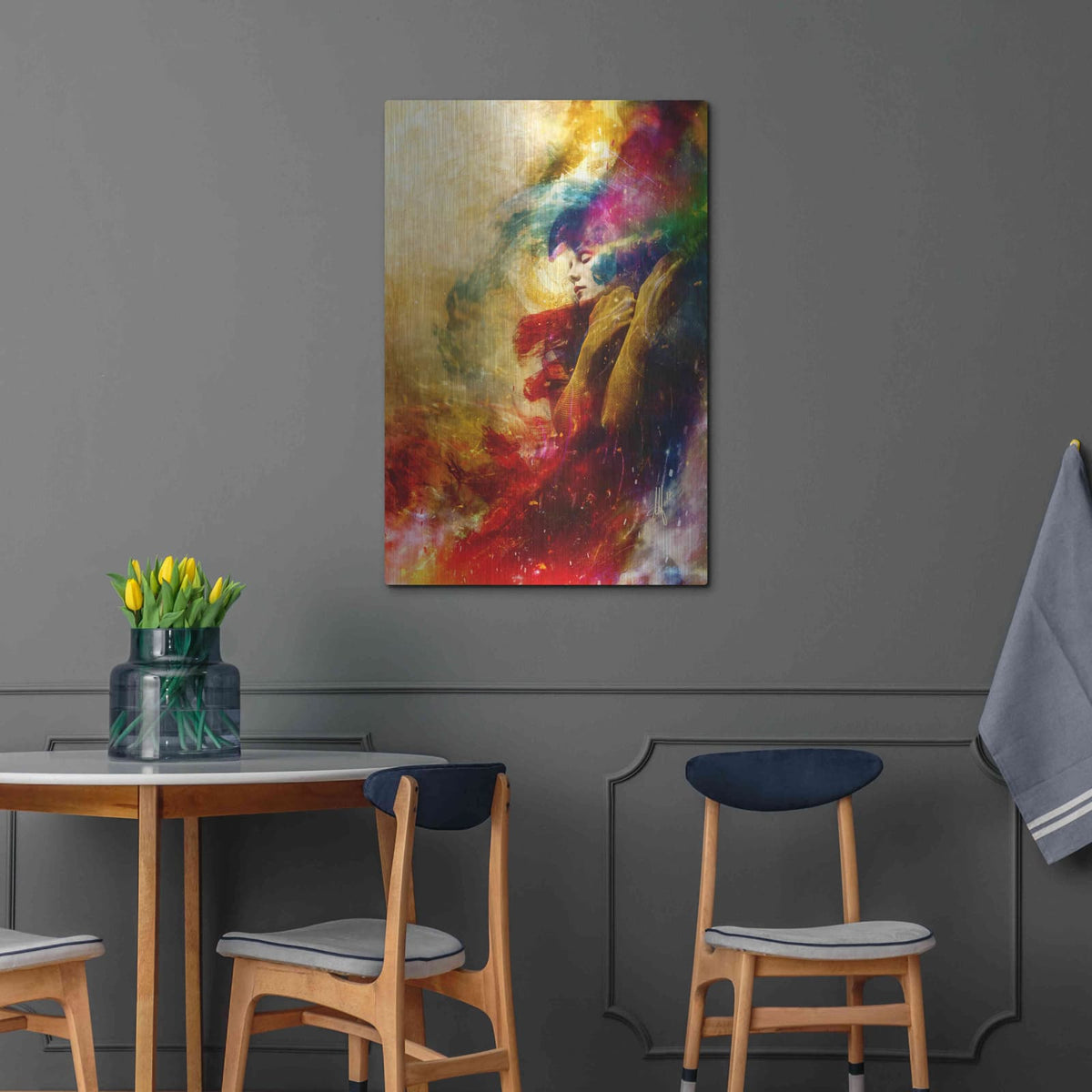 'Golden Gloom' by Mario Sanchez Nevado – Metal Wall Art, 24x36 room view