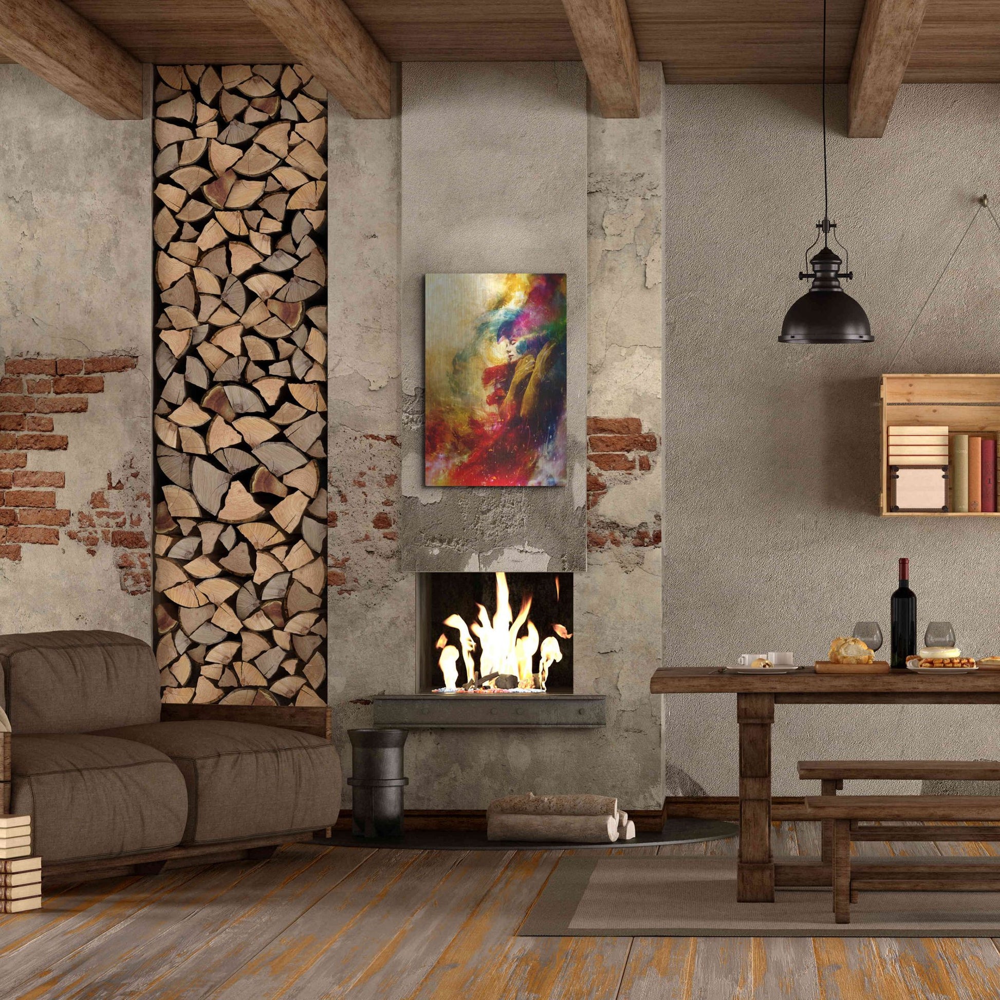 Luxe Metal Art 'Golden Gloom' by Mario Sanchez Nevado, Metal Wall Art,24x36