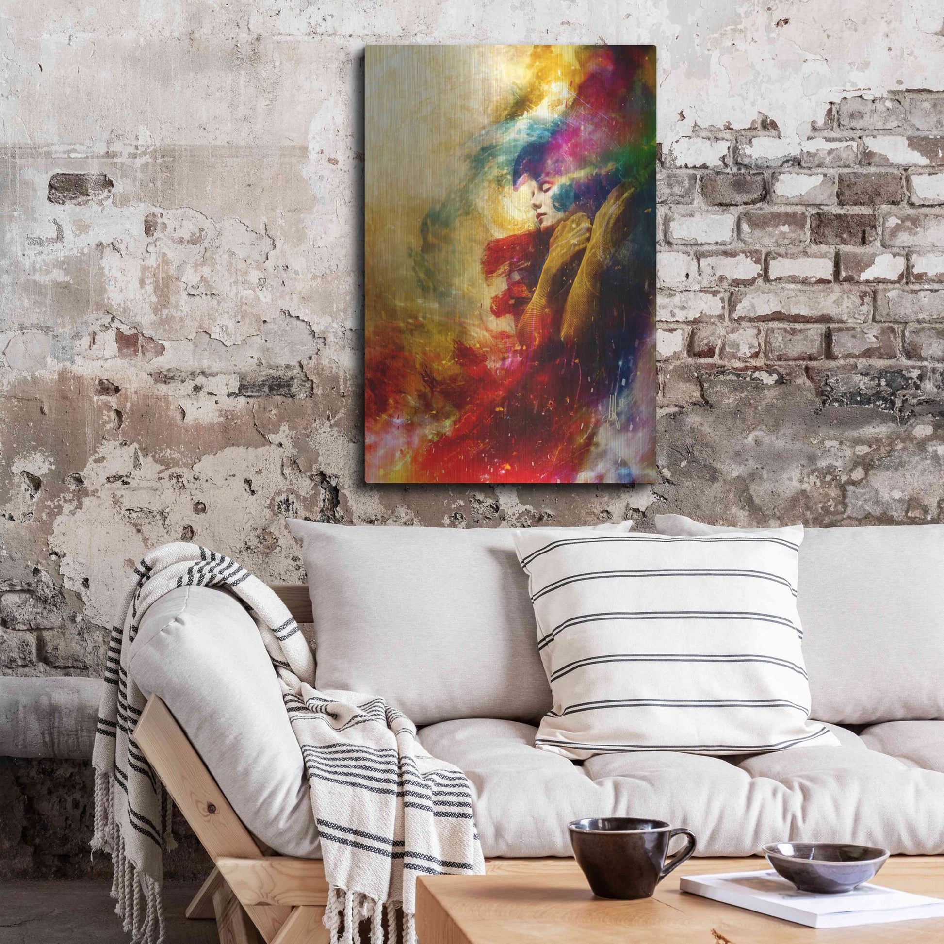 Luxe Metal Art 'Golden Gloom' by Mario Sanchez Nevado, Metal Wall Art,24x36