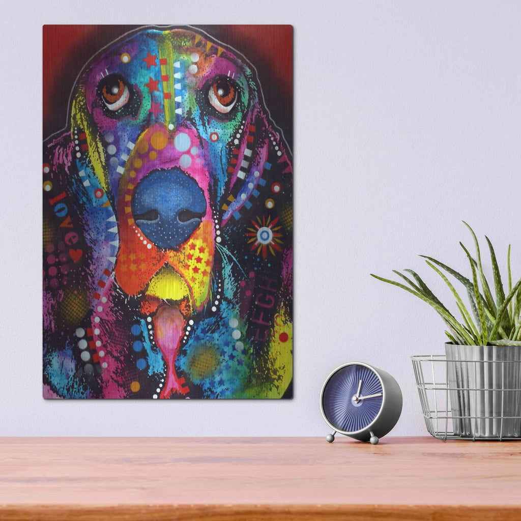 'Basset 2' by Dean Russo – Metal Wall Art, 12x16 room view