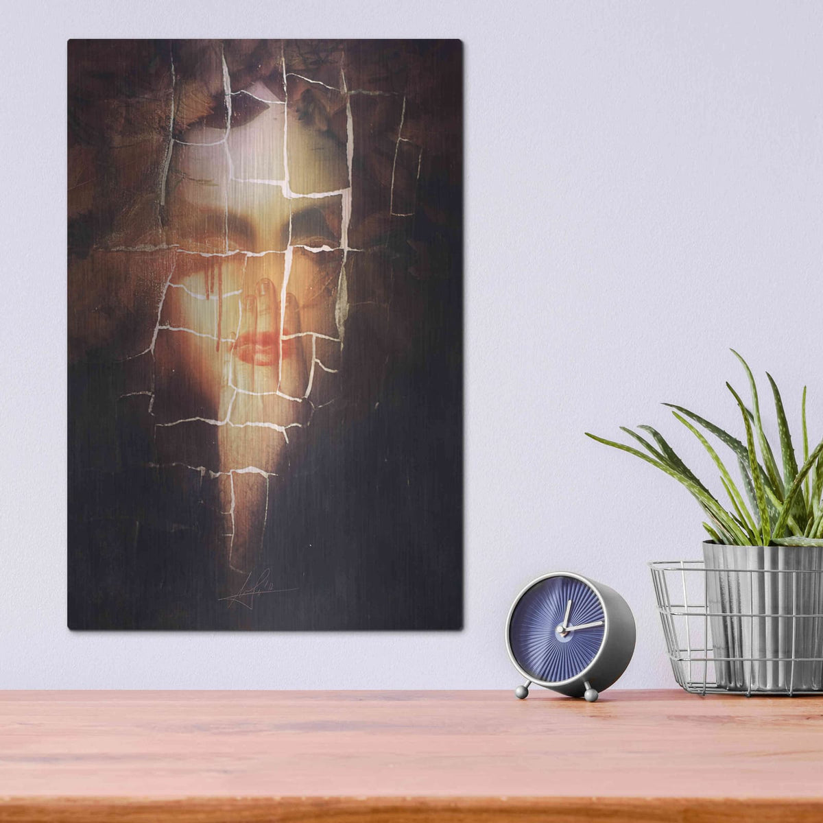 'Leaves' by Mario Sanchez Nevado – Metal Wall Art, 12x16 room view
