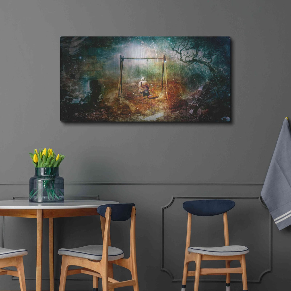 'Life Cycles' by Mario Sanchez Nevado – Metal Wall Art, 48x24 room view