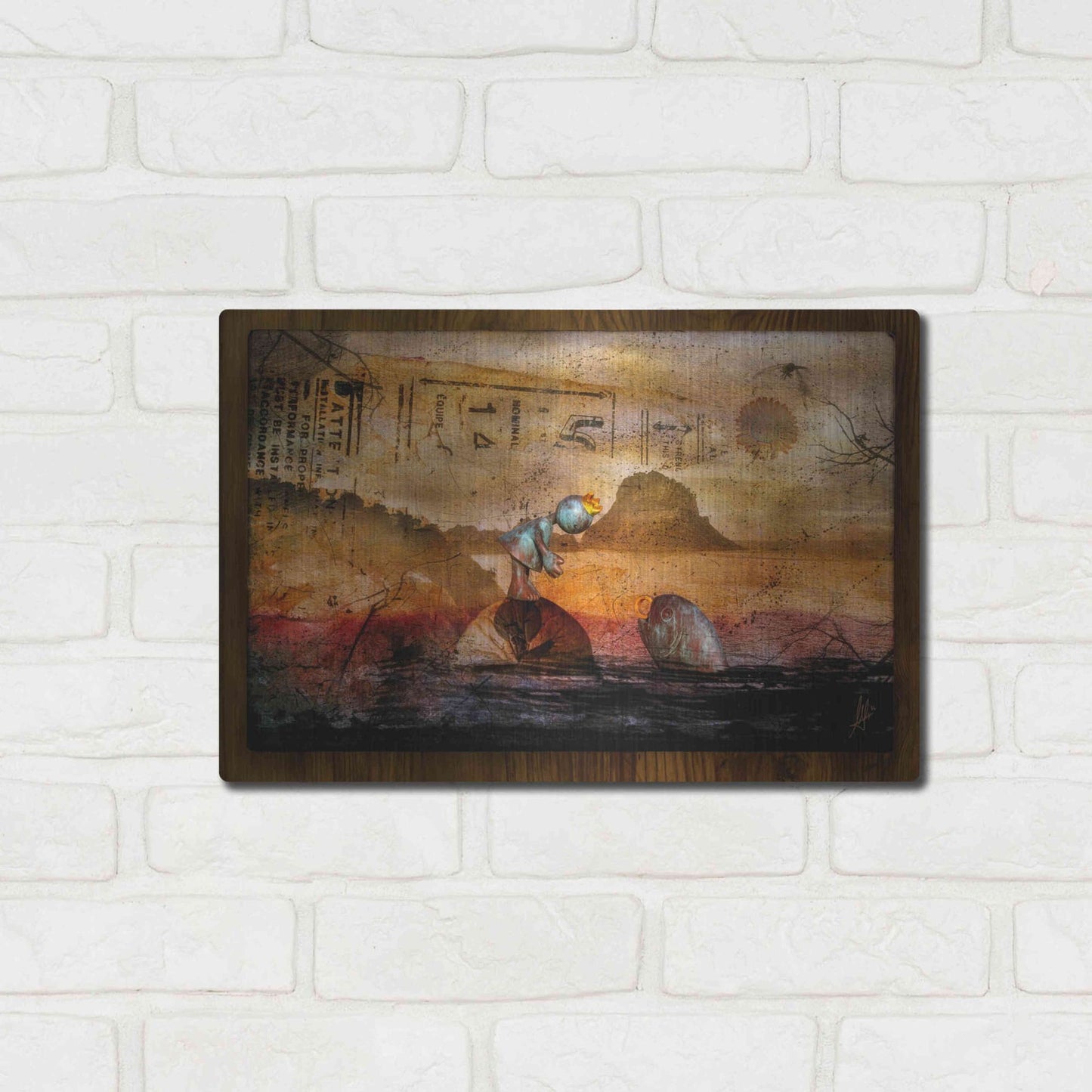 Luxe Metal Art 'Once Upon A Time' by Mario Sanchez Nevado, Metal Wall Art,16x12