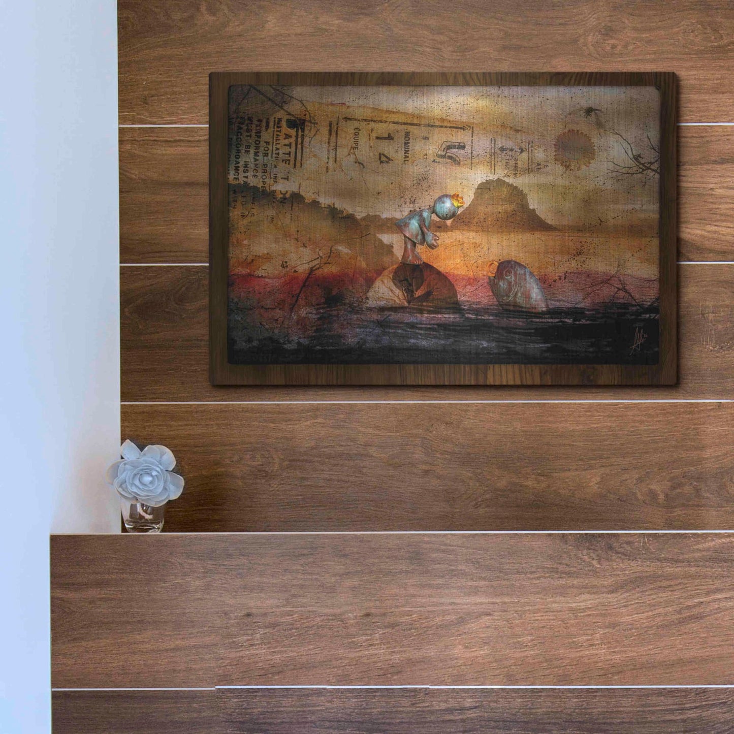 Luxe Metal Art 'Once Upon A Time' by Mario Sanchez Nevado, Metal Wall Art,16x12