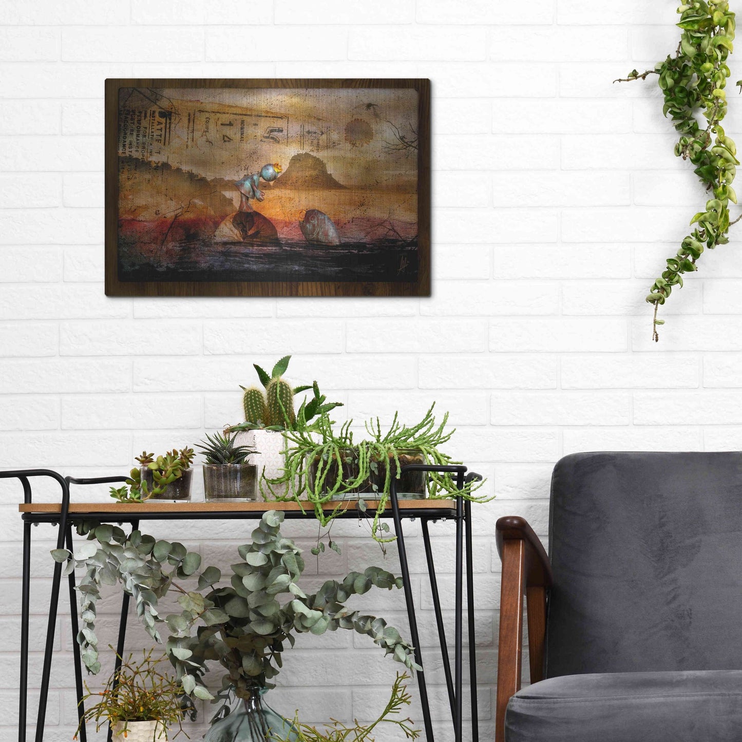 Luxe Metal Art 'Once Upon A Time' by Mario Sanchez Nevado, Metal Wall Art,16x12