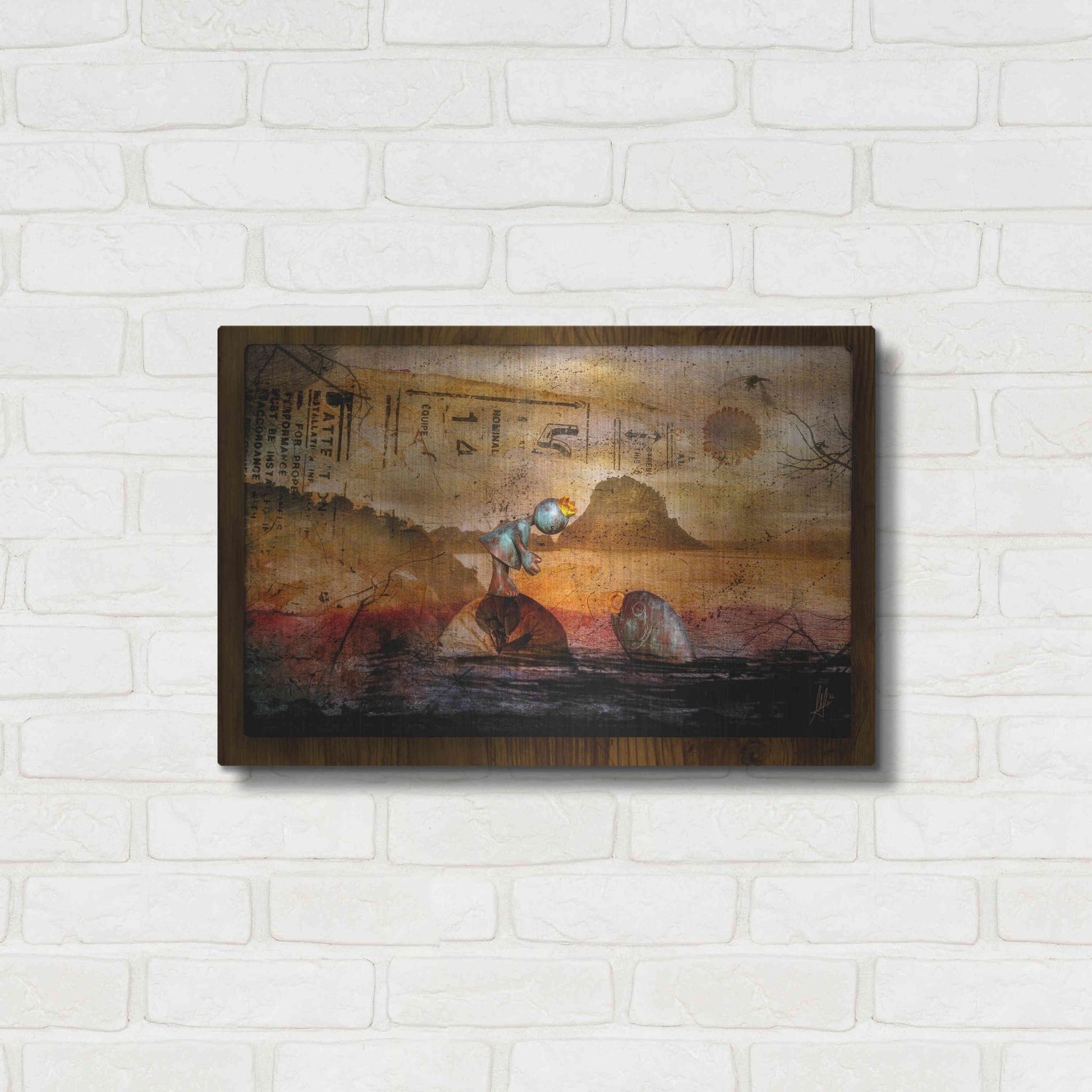 Luxe Metal Art 'Once Upon A Time' by Mario Sanchez Nevado, Metal Wall Art,24x16