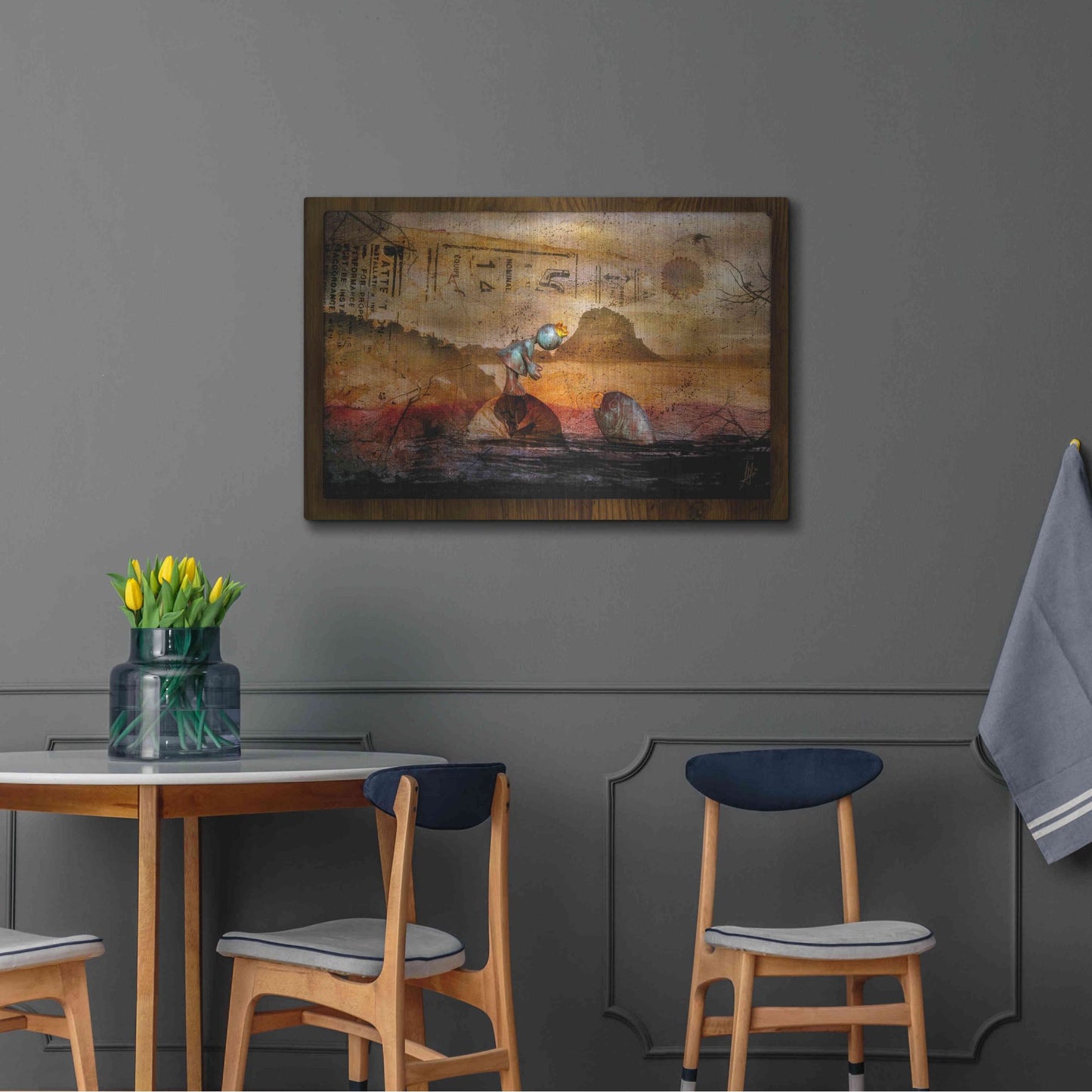 Luxe Metal Art 'Once Upon A Time' by Mario Sanchez Nevado, Metal Wall Art,36x24