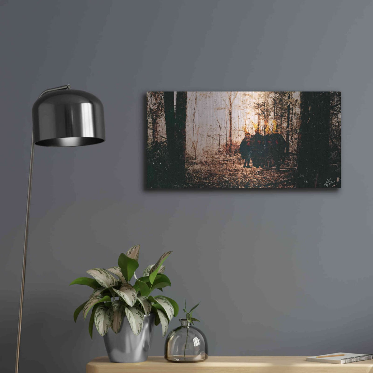 'People Are Dying' by Mario Sanchez Nevado – Metal Wall Art, 24x12 room view