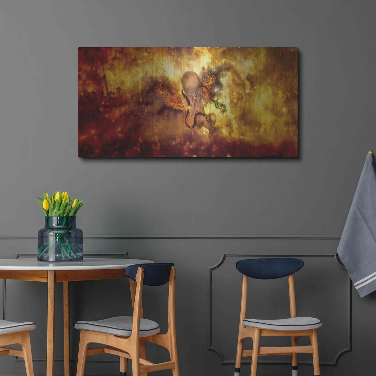 'Phoenix Newborn' by Mario Sanchez Nevado – Metal Wall Art, 48x24 room view