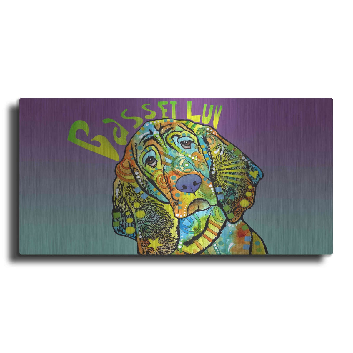 'Basset Luv' by Dean Russo – Metal Wall Art
