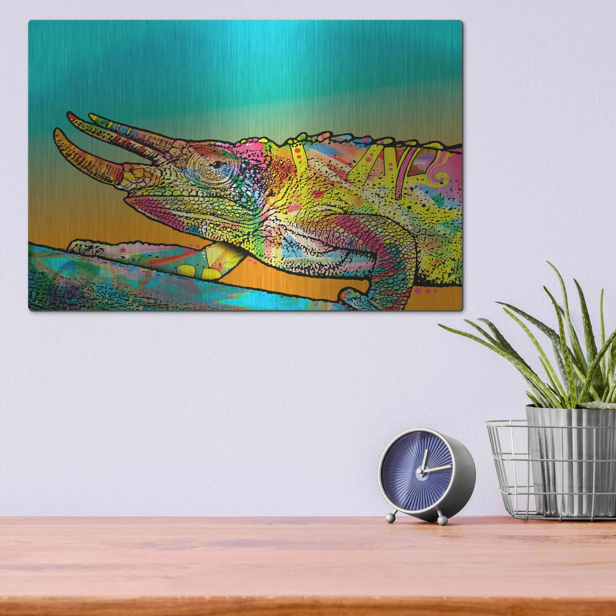 'Chameleon' by Dean Russo – Metal Wall Art, 16x12 room view