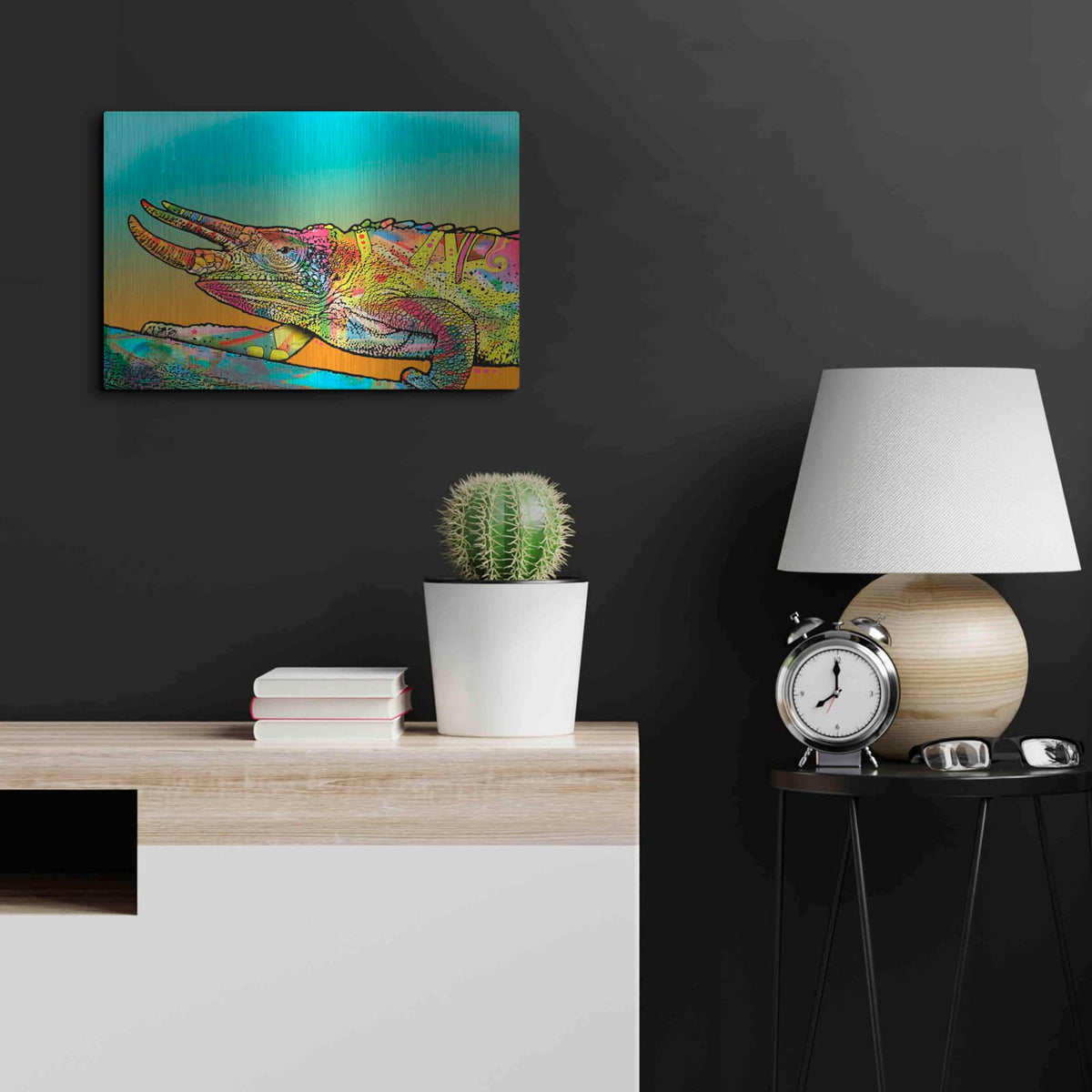 'Chameleon' by Dean Russo – Metal Wall Art, 24x16 room view
