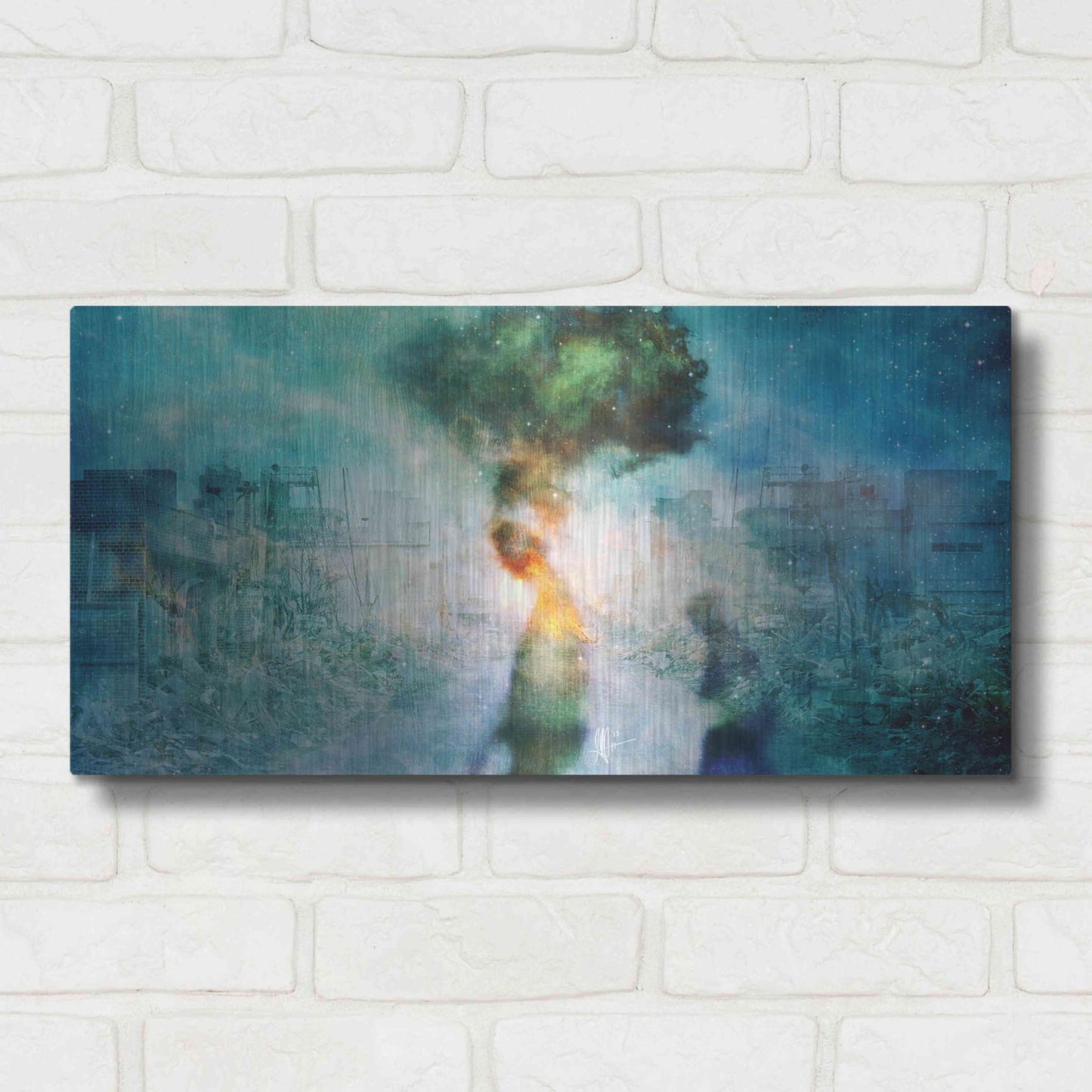 Luxe Metal Art 'The Blame' by Mario Sanchez Nevado, Metal Wall Art,24x12