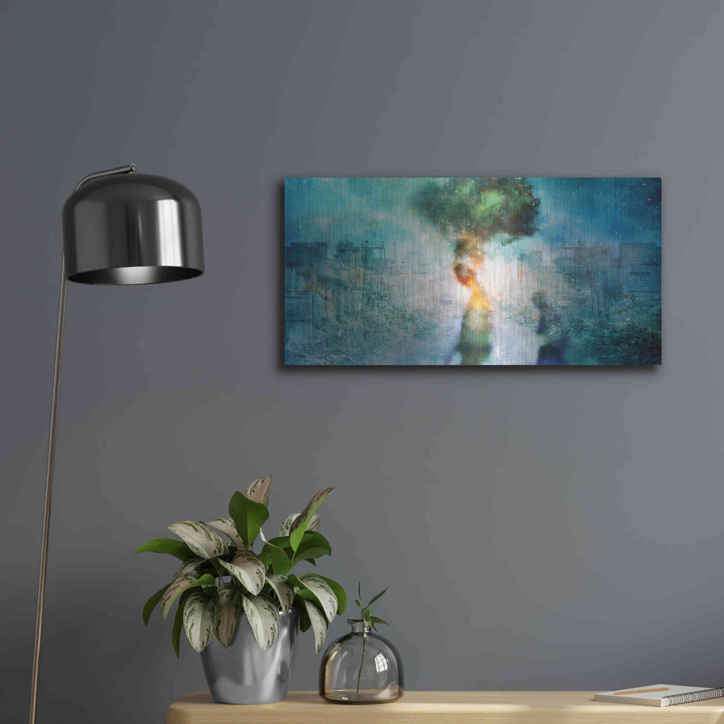 Luxe Metal Art 'The Blame' by Mario Sanchez Nevado, Metal Wall Art,24x12