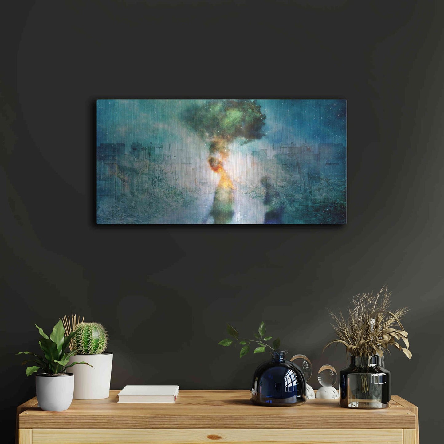 Luxe Metal Art 'The Blame' by Mario Sanchez Nevado, Metal Wall Art,24x12