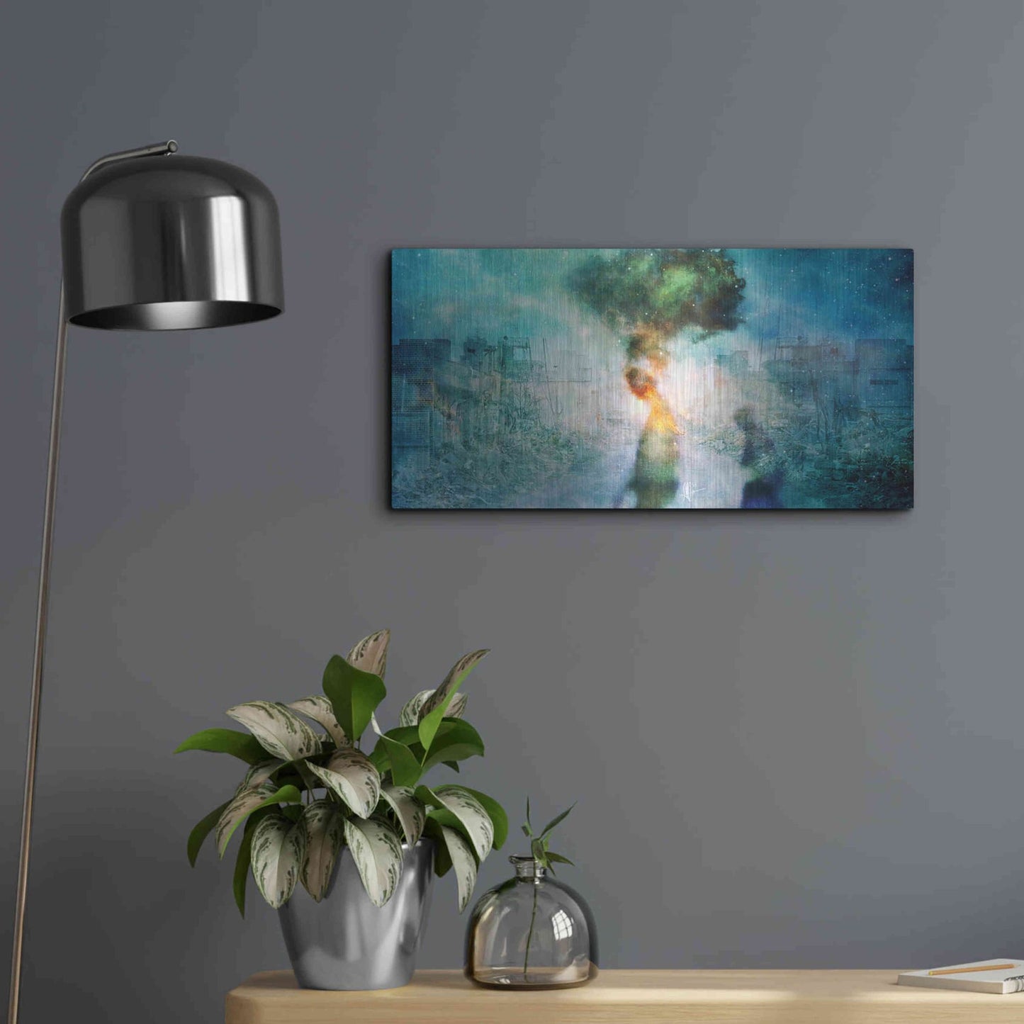 Luxe Metal Art 'The Blame' by Mario Sanchez Nevado, Metal Wall Art,24x12