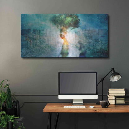 Luxe Metal Art 'The Blame' by Mario Sanchez Nevado, Metal Wall Art,48x24