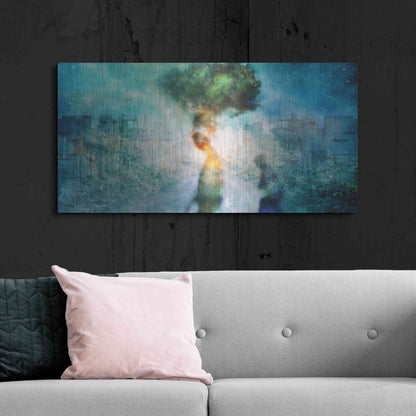 Luxe Metal Art 'The Blame' by Mario Sanchez Nevado, Metal Wall Art,48x24