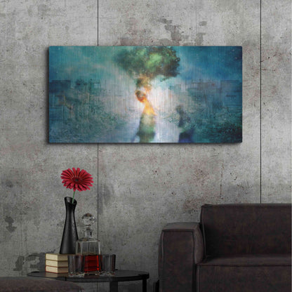 Luxe Metal Art 'The Blame' by Mario Sanchez Nevado, Metal Wall Art,48x24