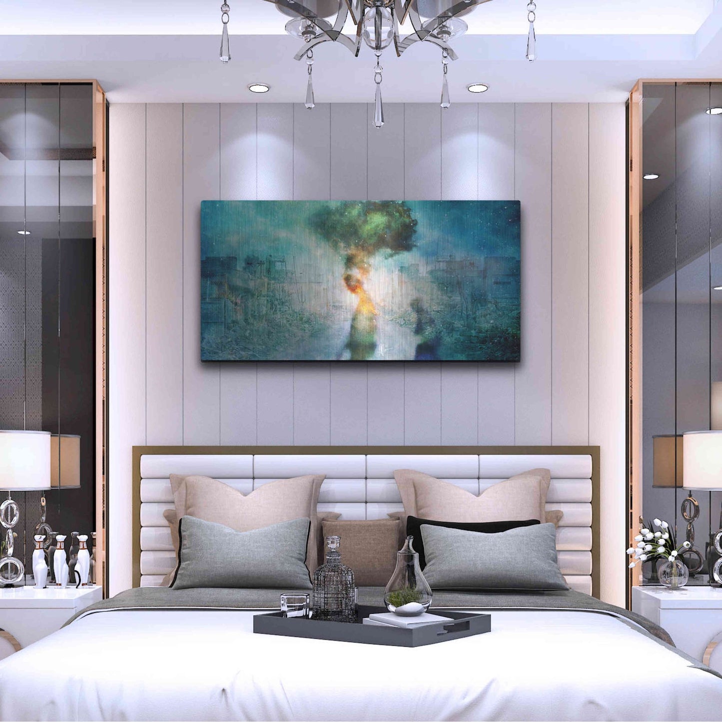 Luxe Metal Art 'The Blame' by Mario Sanchez Nevado, Metal Wall Art,48x24