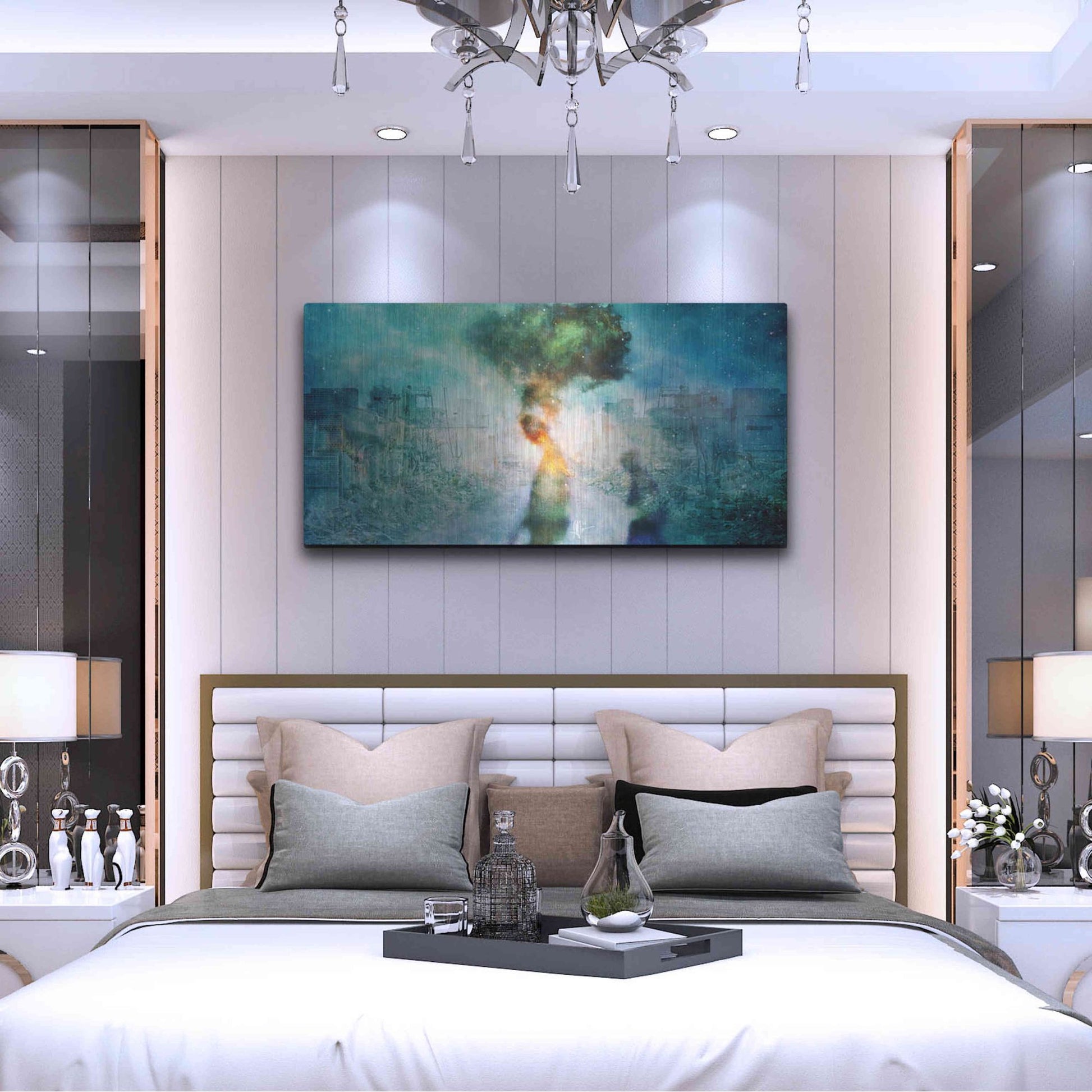 Luxe Metal Art 'The Blame' by Mario Sanchez Nevado, Metal Wall Art,48x24