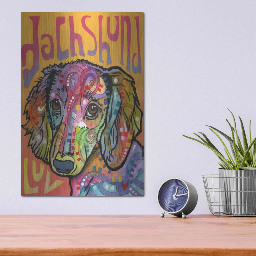 'Dachshund Love' by Dean Russo – Metal Wall Art, 12x16 room view