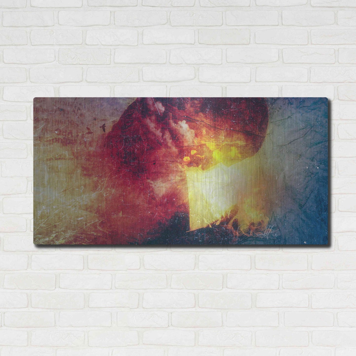 Luxe Metal Art 'The Earth Will Be Yours' by Mario Sanchez Nevado, Metal Wall Art,48x24