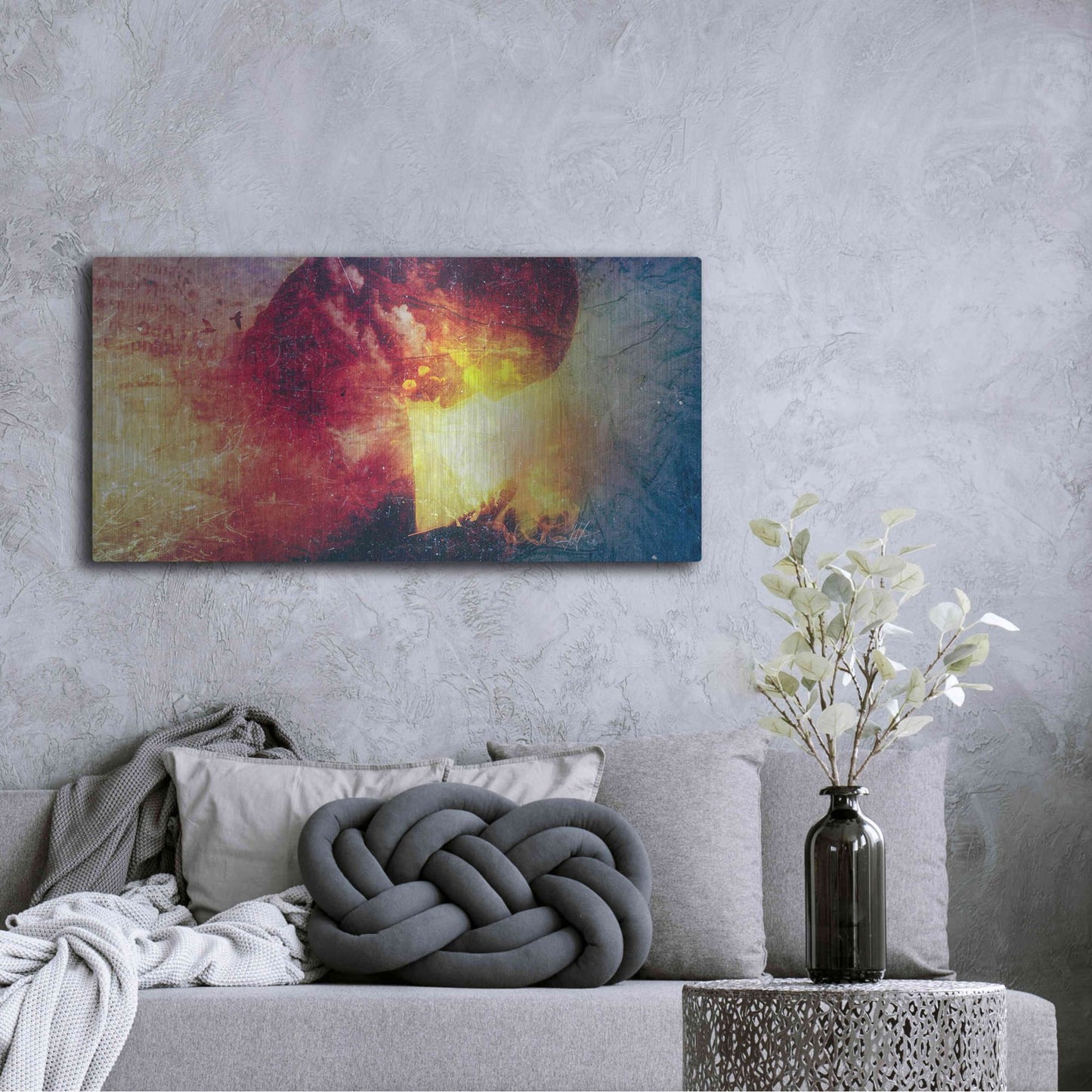 Luxe Metal Art 'The Earth Will Be Yours' by Mario Sanchez Nevado, Metal Wall Art,48x24