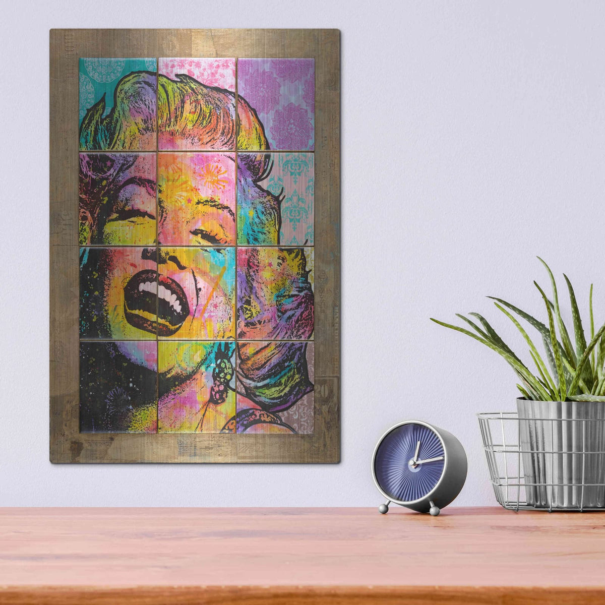 'Marilyn in Tiles' by Dean Russo – Metal Wall Art, 12x16 room view