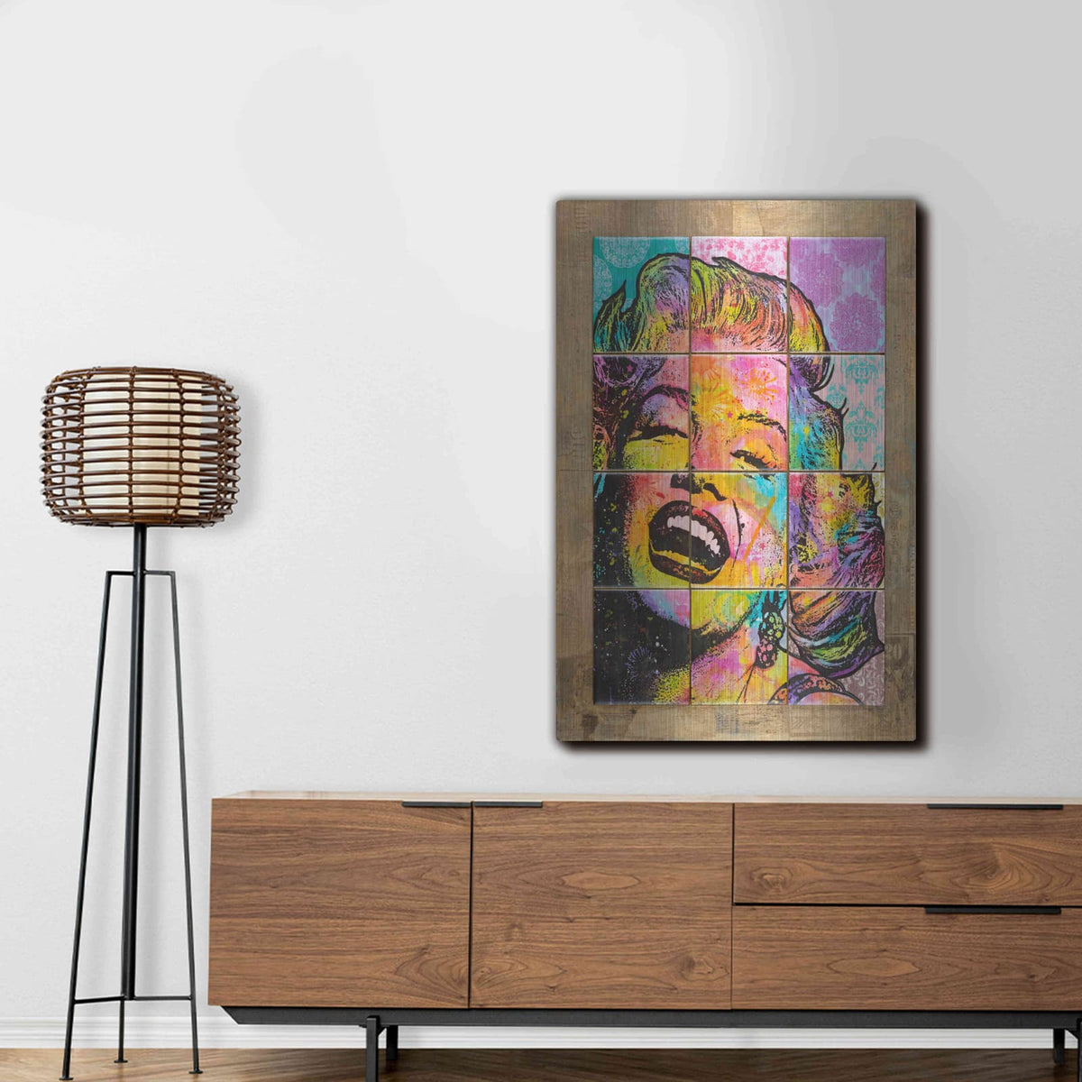 'Marilyn in Tiles' by Dean Russo – Metal Wall Art, 24x36 room view
