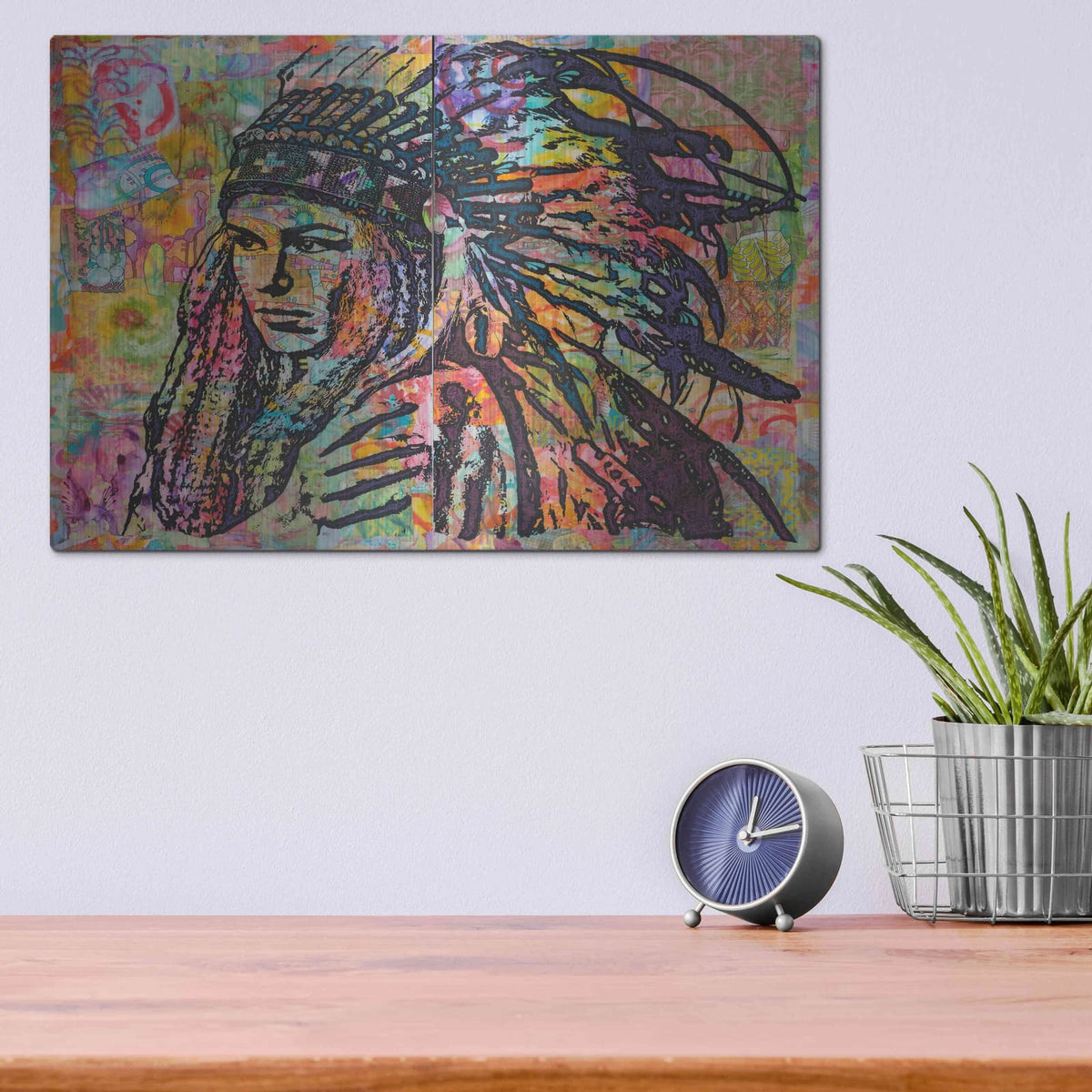 'Tiva in Head dress' by Dean Russo – Metal Wall Art, 16x12 room view