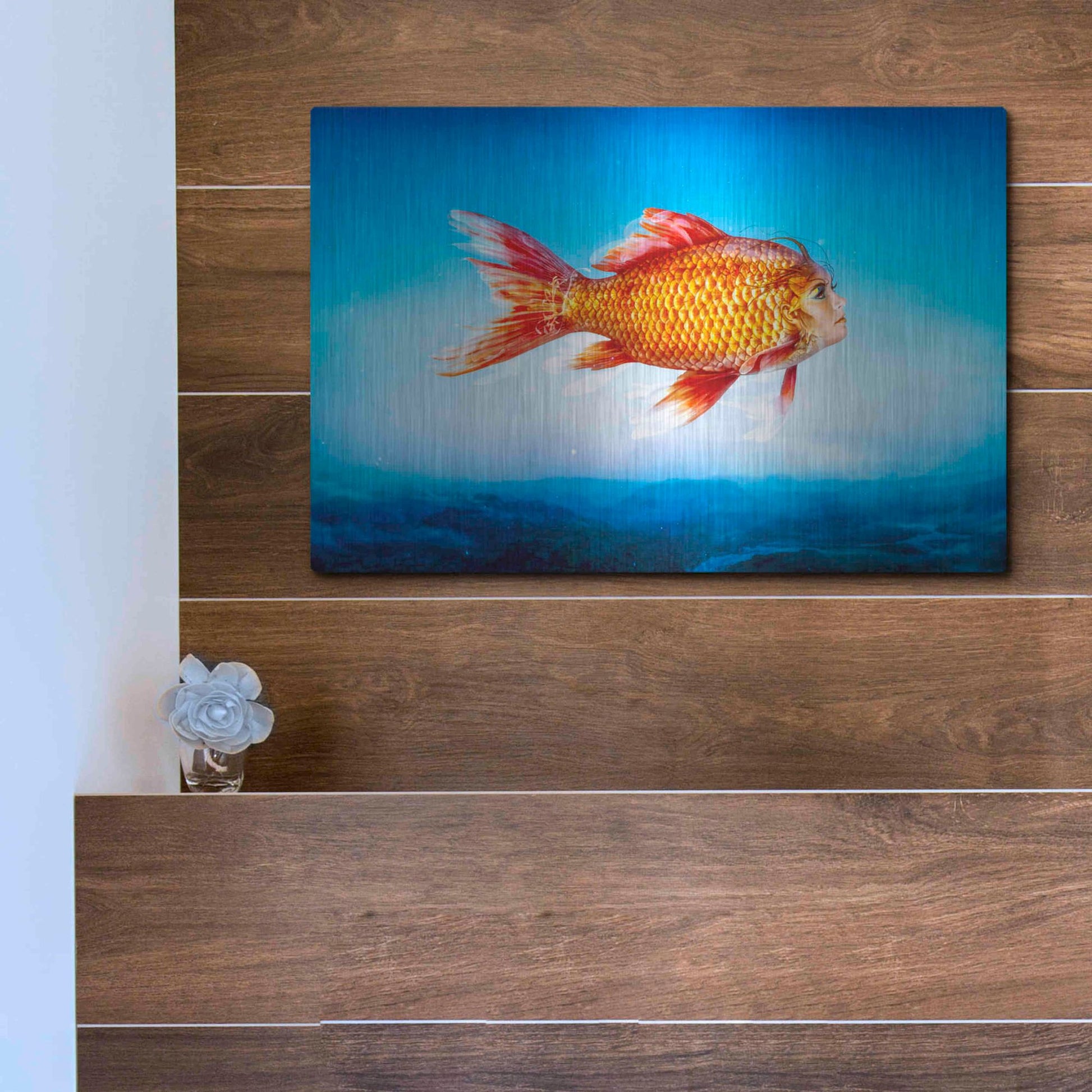 Luxe Metal Art 'The Outsider' by Mario Sanchez Nevado, Metal Wall Art,16x12