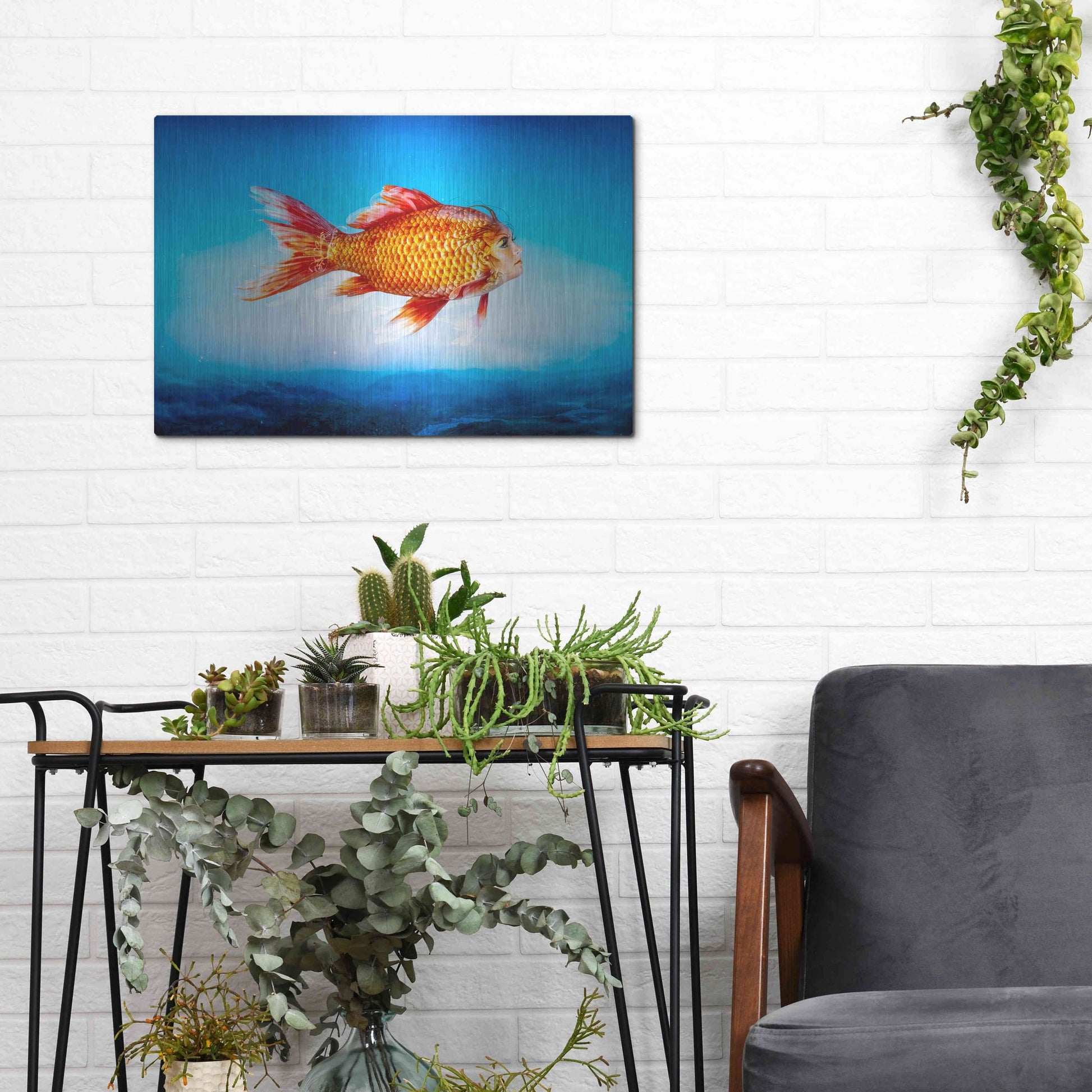 Luxe Metal Art 'The Outsider' by Mario Sanchez Nevado, Metal Wall Art,16x12