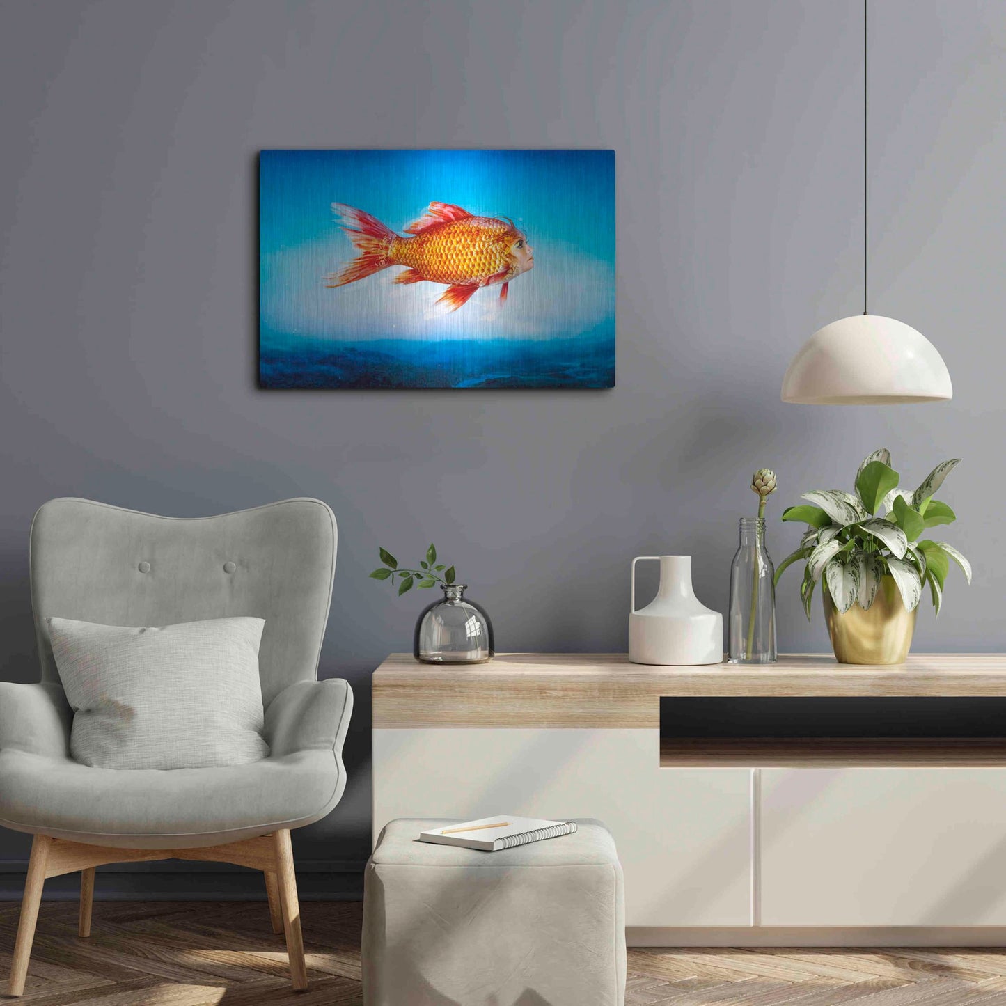 Luxe Metal Art 'The Outsider' by Mario Sanchez Nevado, Metal Wall Art,24x16