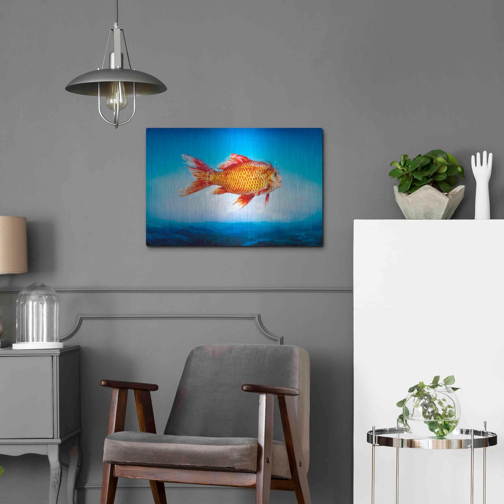 Luxe Metal Art 'The Outsider' by Mario Sanchez Nevado, Metal Wall Art,24x16