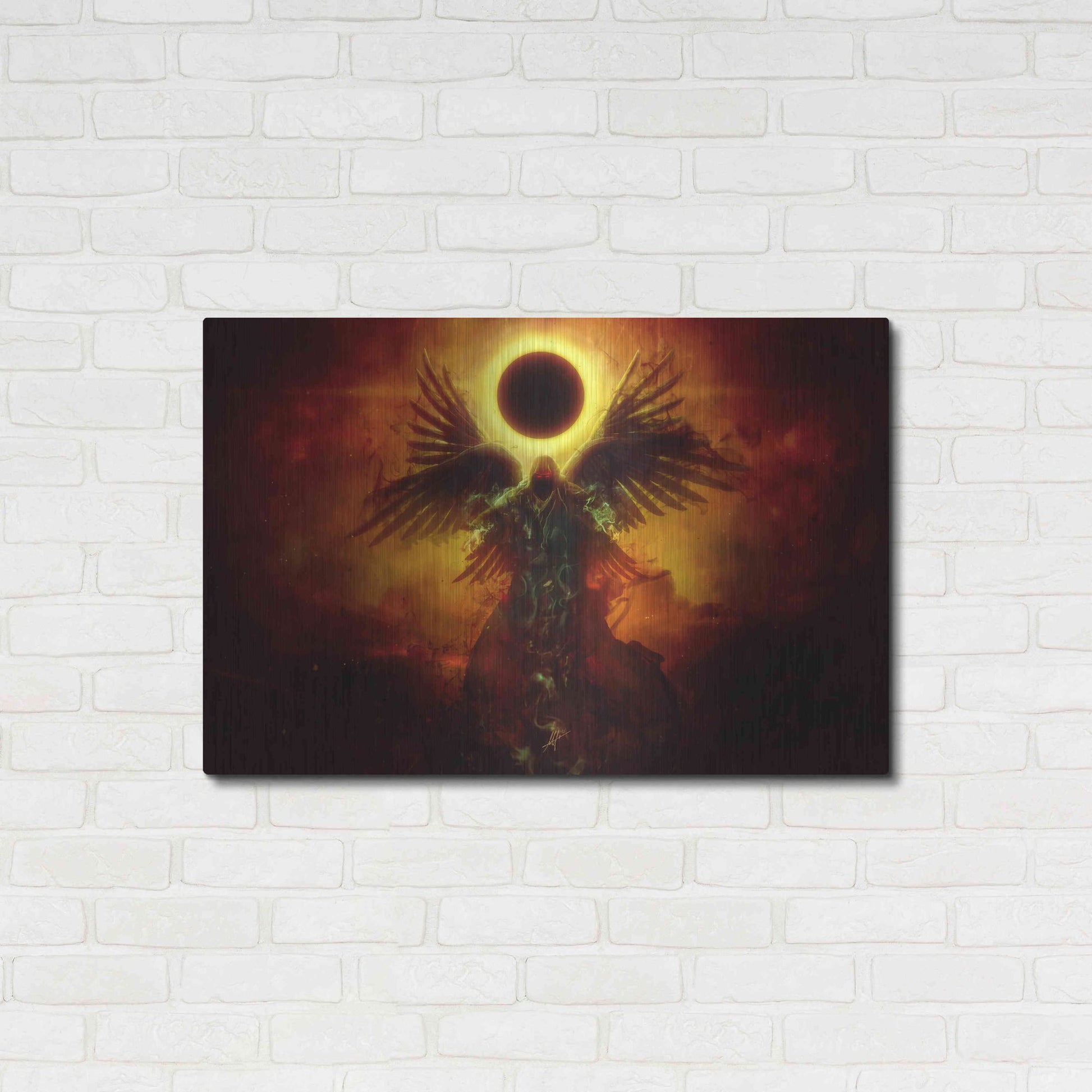 Luxe Metal Art 'Wings of Apocalypse' by Mario Sanchez Nevado, Metal Wall Art,36x24