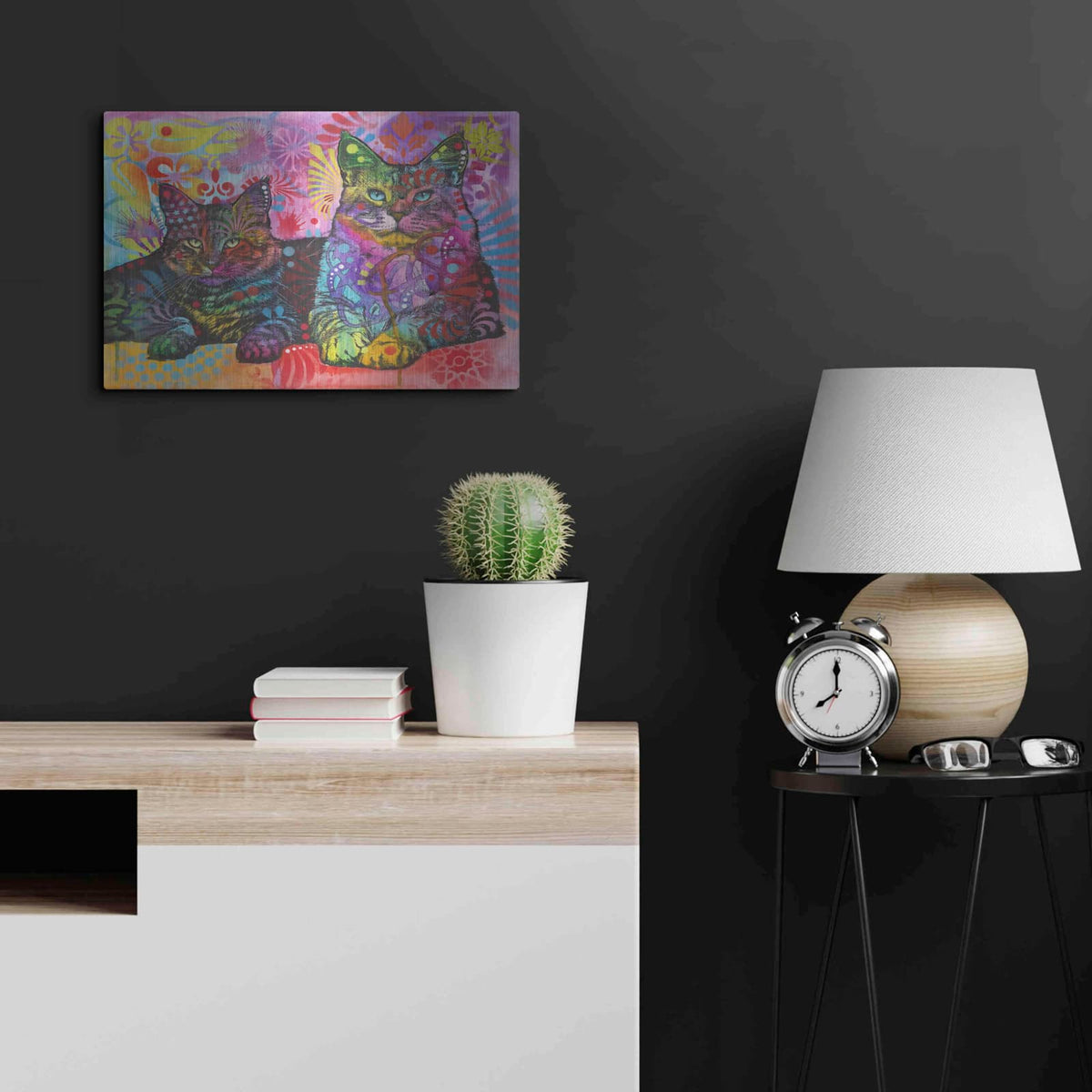 '2 Cats' by Dean Russo – Metal Wall Art, 24x16 room view